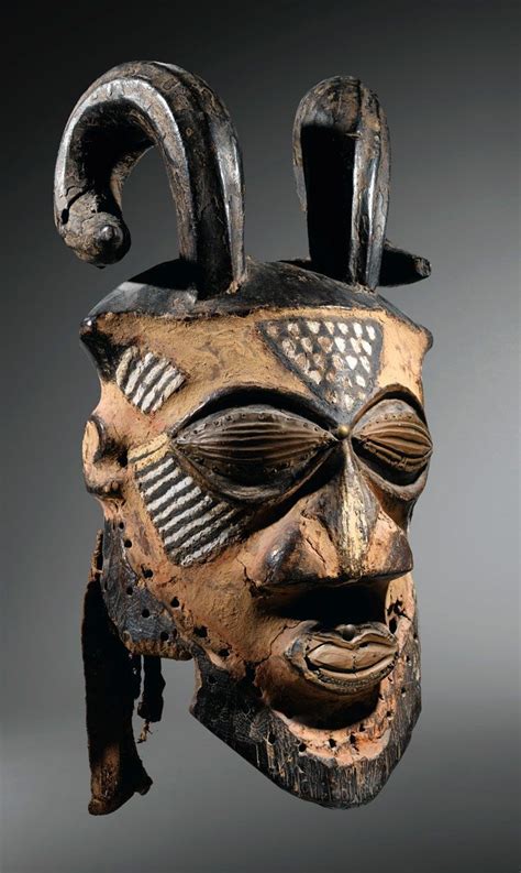 Africa Old Mask From The Kuba Kete People From Of The Democratic
