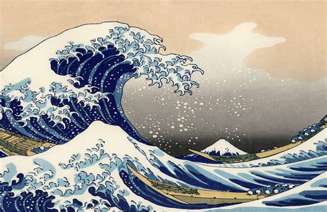 The Great Wave' by Hokusai Wallpaper Mural | Hovia IE | Japanese wave gambar png