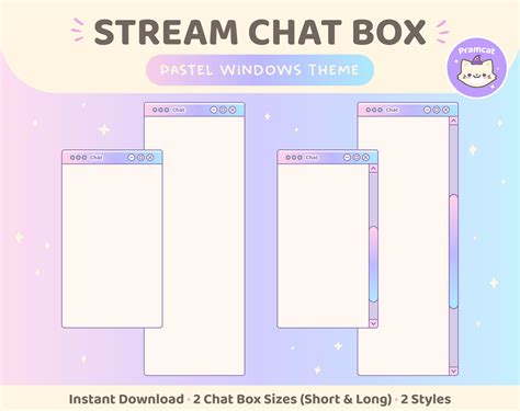 Twitch Overlay Stream Chat Box Fenster Ui Theme Rosa Blau Lila Pastell