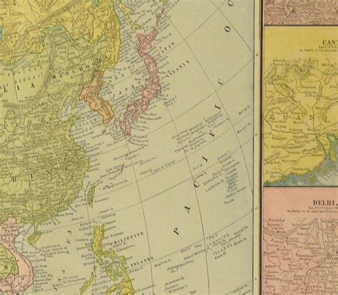 Asia Map 1890 Original Art Antique Maps And Prints