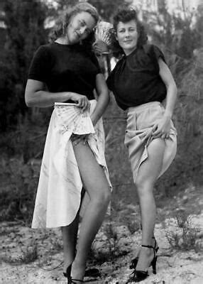 Vintage Photo 2 Women Showing Off Legs 1940s Photo Print 5x7 EBay