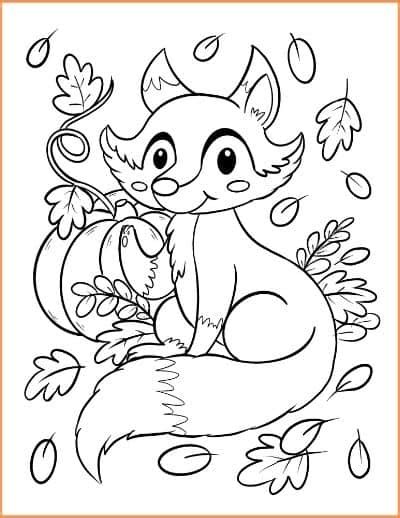 Fall Fox Coloring Pages