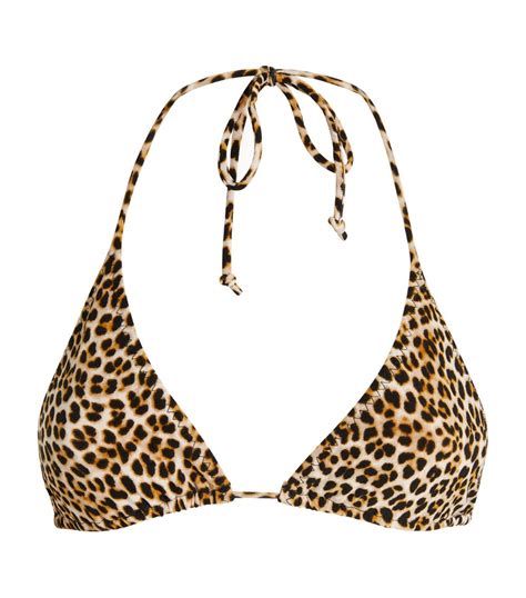 Womens Norma Kamali Multi Leopard Print Bikini Top Harrods Uk