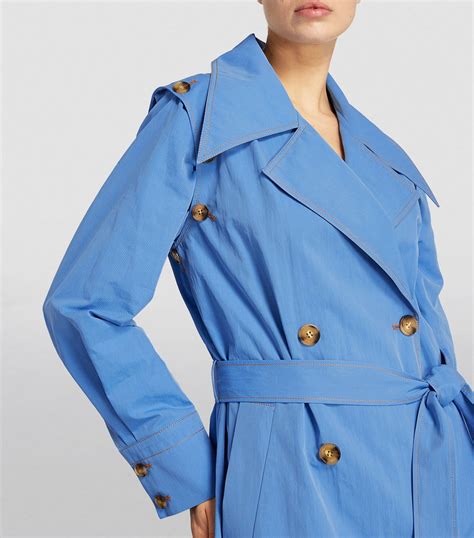 rejina pyo blue detachable sleeve astrid trench dress harrods uk