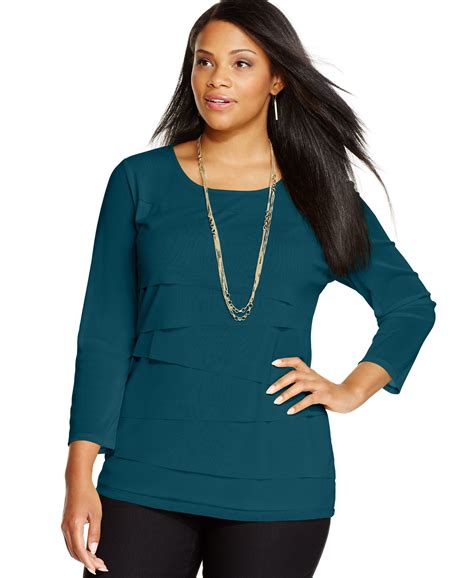 Alfani Plus Size Tiered Top Only At Macys Tops Plus Sizes Macy