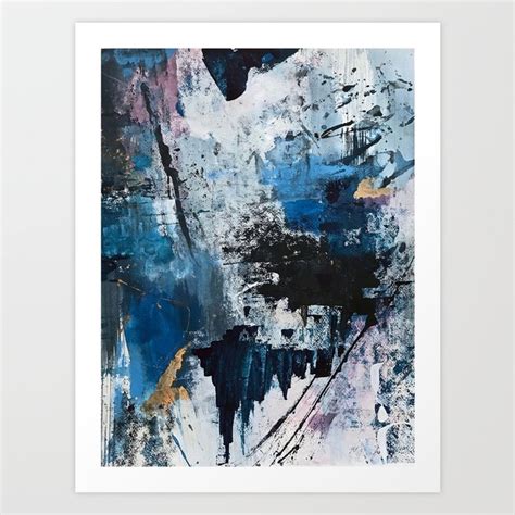 Breathe Colorful Abstract In Black Blue Purple Gold And White Art