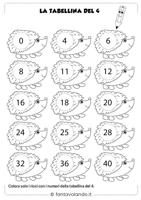 Tabelline Da Stampare E Colorare Tabelline Classe Di Matematica