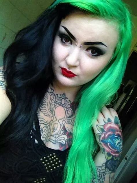 Maybe you would like to learn more about one of these? Half Black And Half Green Hair | Hair styles, Green hair ...