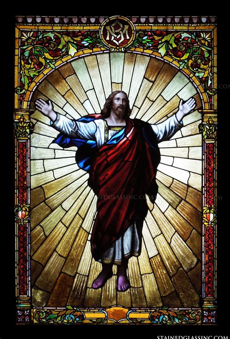 Christ Exalted Religious Stained Glass Window
