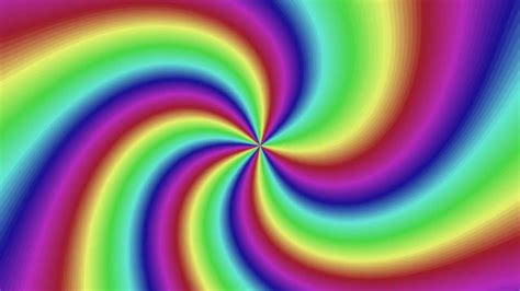 Colorful Rainbow Spiral Swirl Psychedelic Hypnotic Optical Illusion Wallpaper Background In