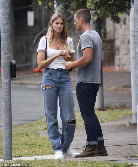 Harley Bonner And Natalie Roser Appear Distracted As They Step Out