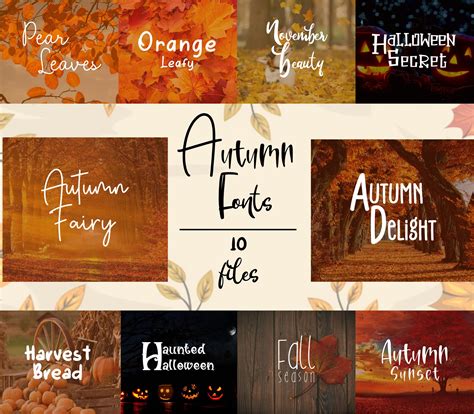 10 Autumn Fonts Bundle Canva Fonts Cricut Fonts Procreate Fonts
