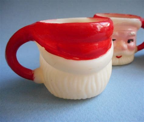 Vintage Winking Santa Miniature Mugs Plastic Hong Kong