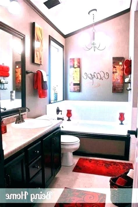 Besides, you also need to know that the combination of the two colors is something classic yet timeless. bathroom decorating ideas black white and red in 2020 ...
