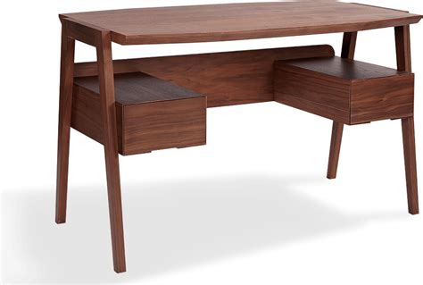 Leonie Desk Compact Walnut Veneer Mobelaris