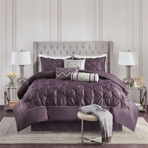 Madison Park Vivian 7 Piece Tufted Comforter Set With Throw Pillows