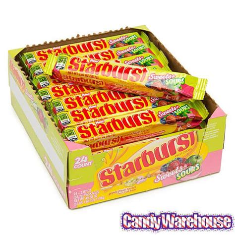 Starburst Fruit Chews Candy Packs Sweets And Sours 24 Piece Box