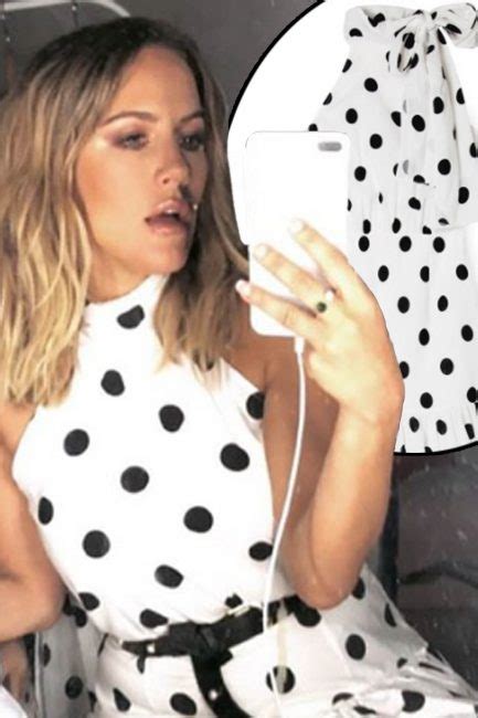 Caroline Flack Polka Dot Dress Love Island Host Wears Custom Polka Dot Rixo Dress On Itv2 As