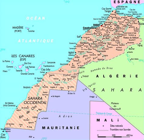 Carte Du Maroc Carte Routière Des Villes Des Régions Administrative