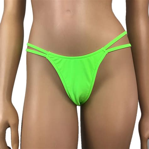 Buy G String Thong V String Thong Neon Green Double Strappy Thong Mini Micro Panty Rave Outfits