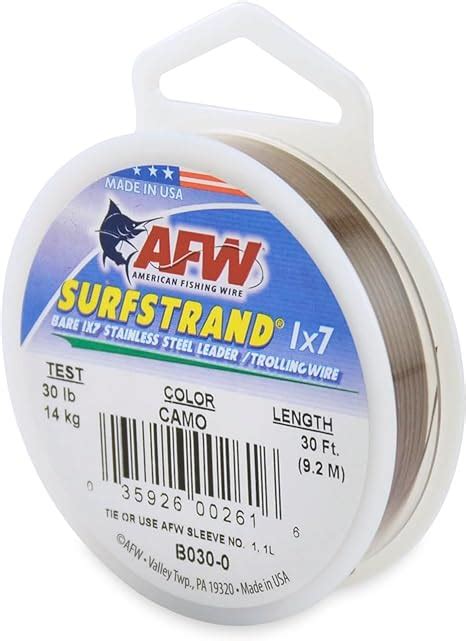 American Fishing Wire Surfstrand Bare 1x7 Stainless Steel