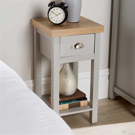 Bedroom Furniture Grey Solid Wood Oak Unit Chest Of Drawers Bedside