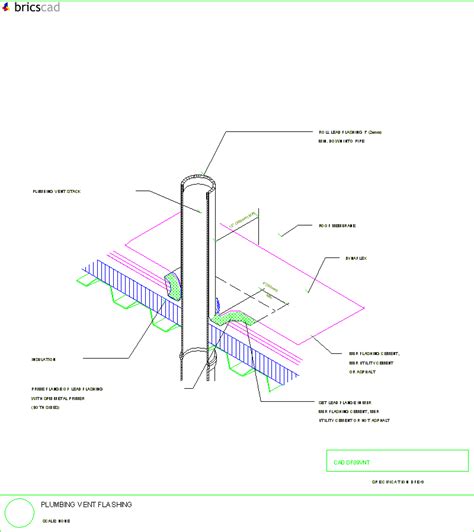 Plumbing Vent Flashing Aia Cad Details Zipped Into Winzip Format