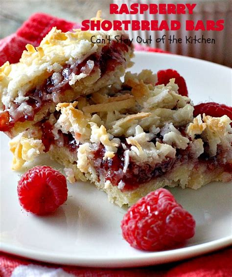 And to make them even more fun, they're made with. Raspberry Shortbread Bars - Can't Stay Out of the Kitchen