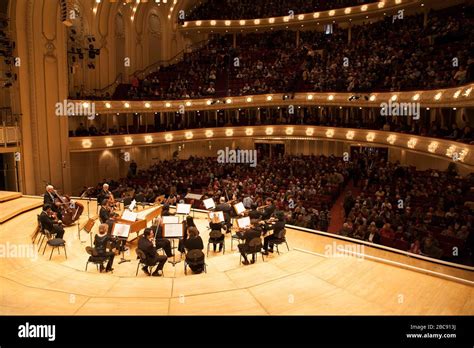 Inside Orchestra Hall With The Chicago Symphony Orchestra Stock Photo
