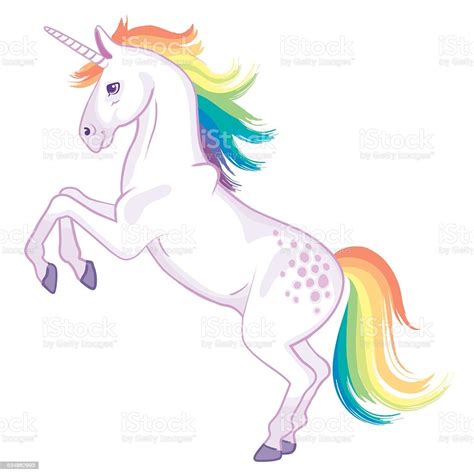 Rainbow Unicorn Rearing Stock Vector Art 534862993 Istock