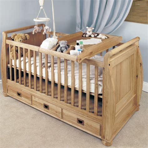 Amelie Oak Bedroom Furniture Baby Cot Bed And Changer Sale