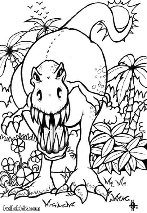 Furchteinflößender tyrannosaurus zum ausmalen zum ausmalen - de