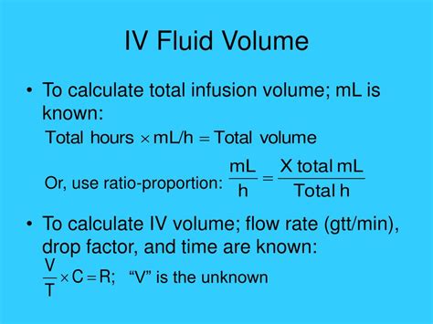 Ppt Advanced Adult Intravenous Calculations Powerpoint Presentation