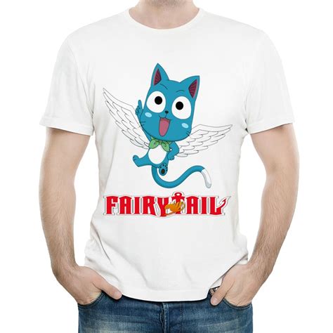 Cartoon Fairy Tail T Shirt White Color Mens Fashion Fairy Tail Sign