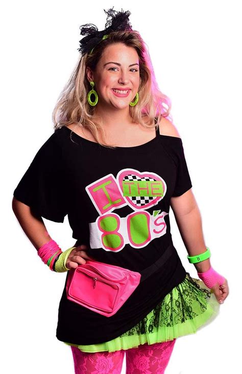 Plus Size Black I Love The 80s Shoulder Strap Tee Candy Apple