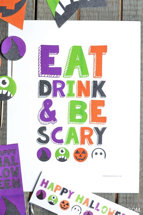 Eat Drink And Be Scary Halloween Printable Balancing Home
