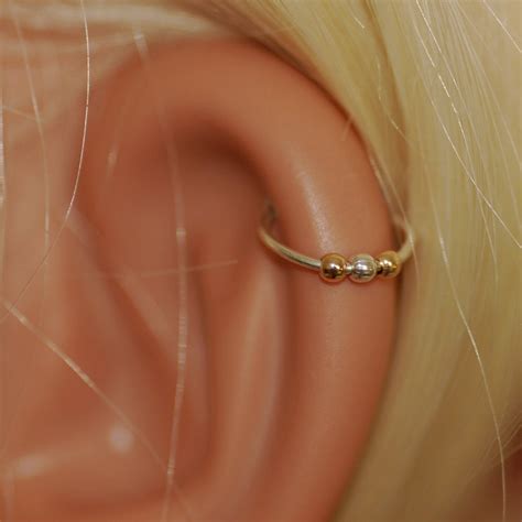 Thin Gold Cartilage Hoop Earring Small Cartilage Earringgold Etsy