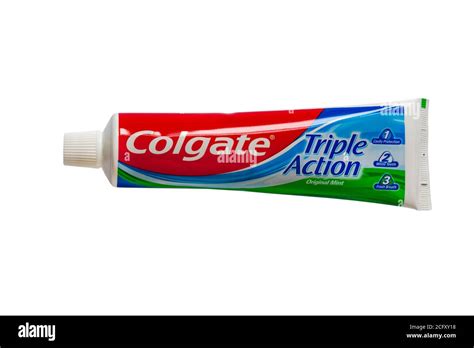 Tube Of Colgate Triple Action Toothpaste Hi Res Stock Photography And