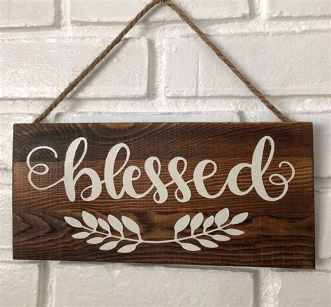 Hand Painted Sign Rustic Sign Blessed Sign Front Door Sign Etsy