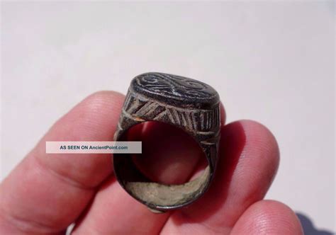 Ancient Massive Roman Bronze Engraved Ring