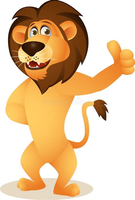 Funny Lion Cartoon Stock Vector Illustration Of Stand 25127192