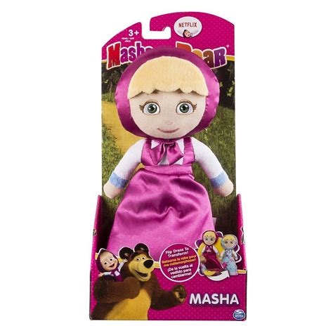 Masha And The Bear Masha Transforming Doll Flip Dress Plush Netflix New