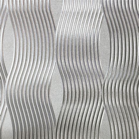 Foil Wave Wallpaper Metallic Vinyl Silver 294501 Arthouse Ebay