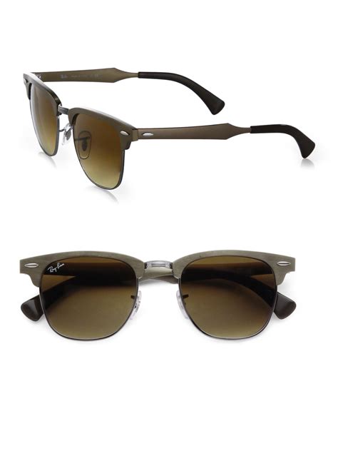 Ray Ban Modern Clubmaster Square Sunglasses In Brown Lyst