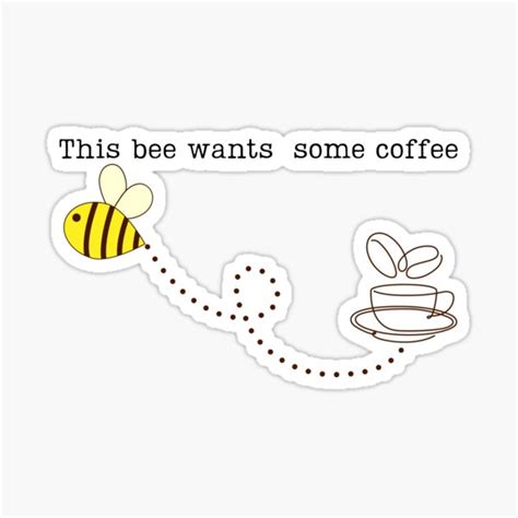 Bee Wants Coffee Bee Drinking Coffee Quote Vector Illustration