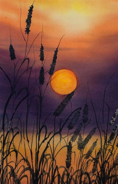 25 Watercolor Workshop Summer Sunset