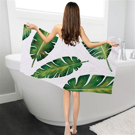 Match your bathroom's decor read more. toalha de praia New Tropical Plant Style Bath Towel ...