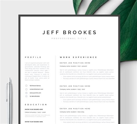Professional And Modern Cv Template Brooklyn Resume Angels
