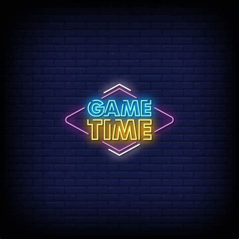 Premium Vector Game Time Neon Signs Style Text