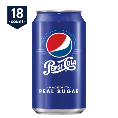 Pepsi Real Sugar 12 Oz Cans 18 Count